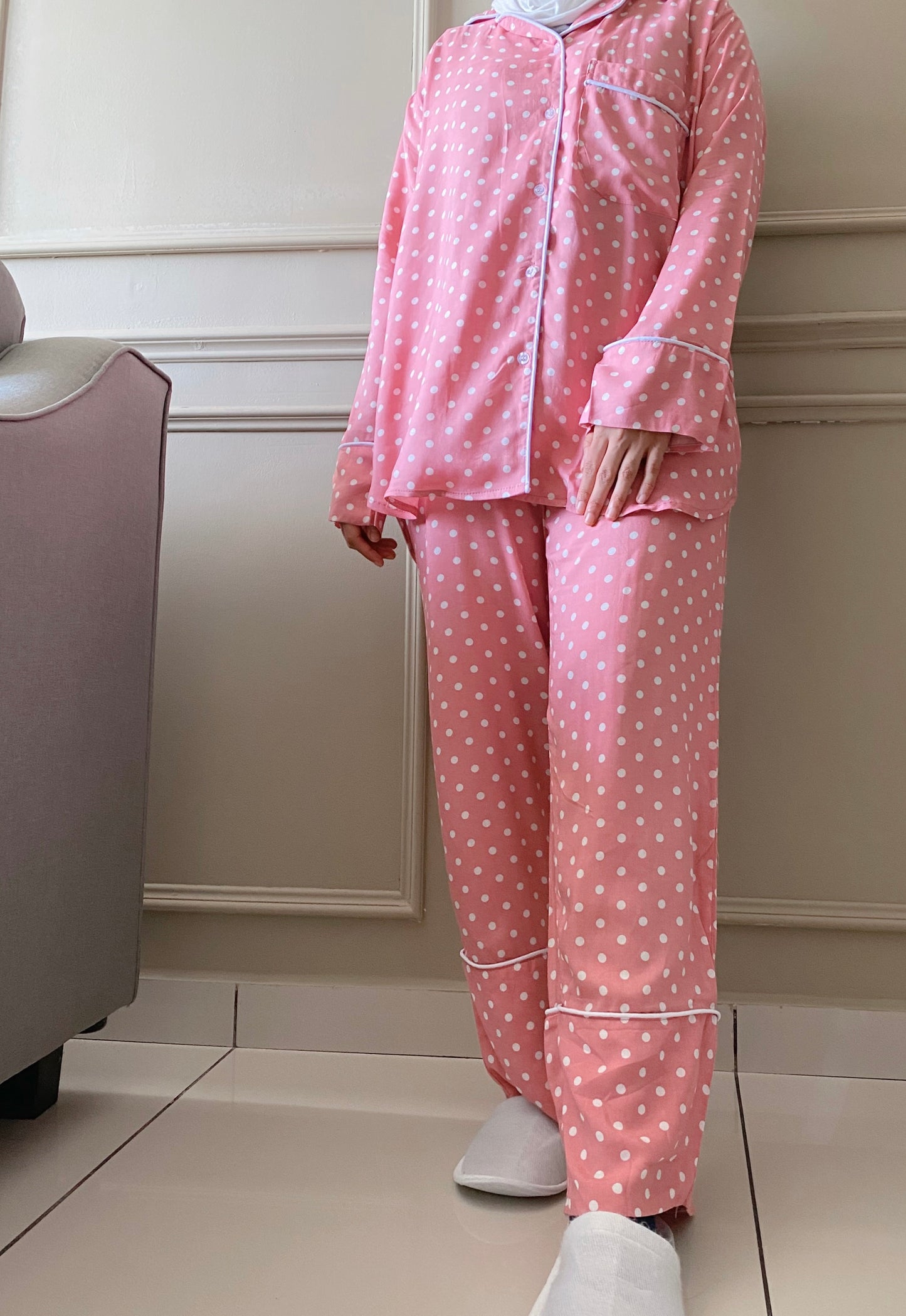 Polkadot Pyjamas in Dots in Pink