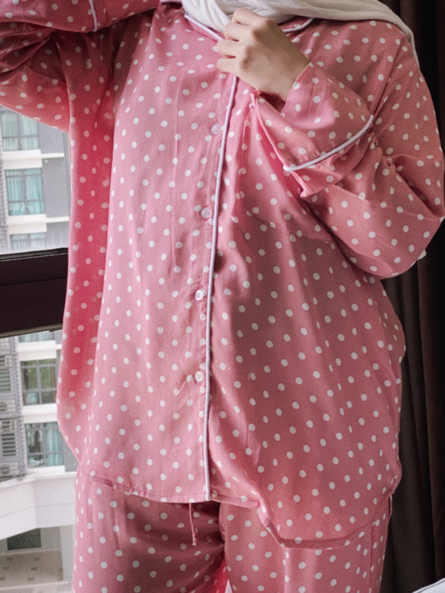 Polkadot Pyjamas in Dots in Pink